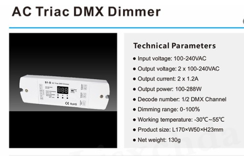 DMX Triac Dimmer 110-230Vac 1 Amp